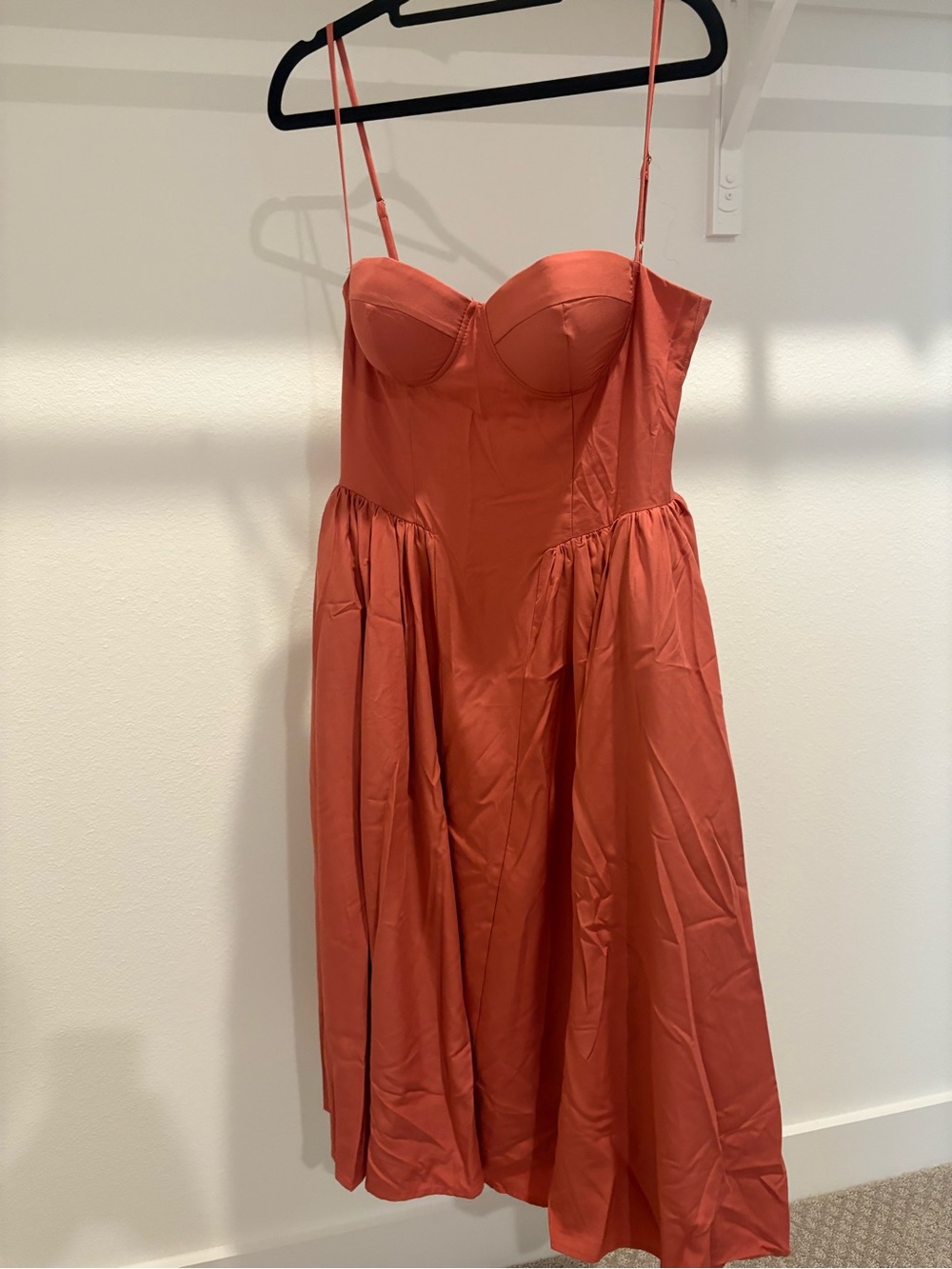 Fashion Nova Burnt Orange Bustier Midi Dress